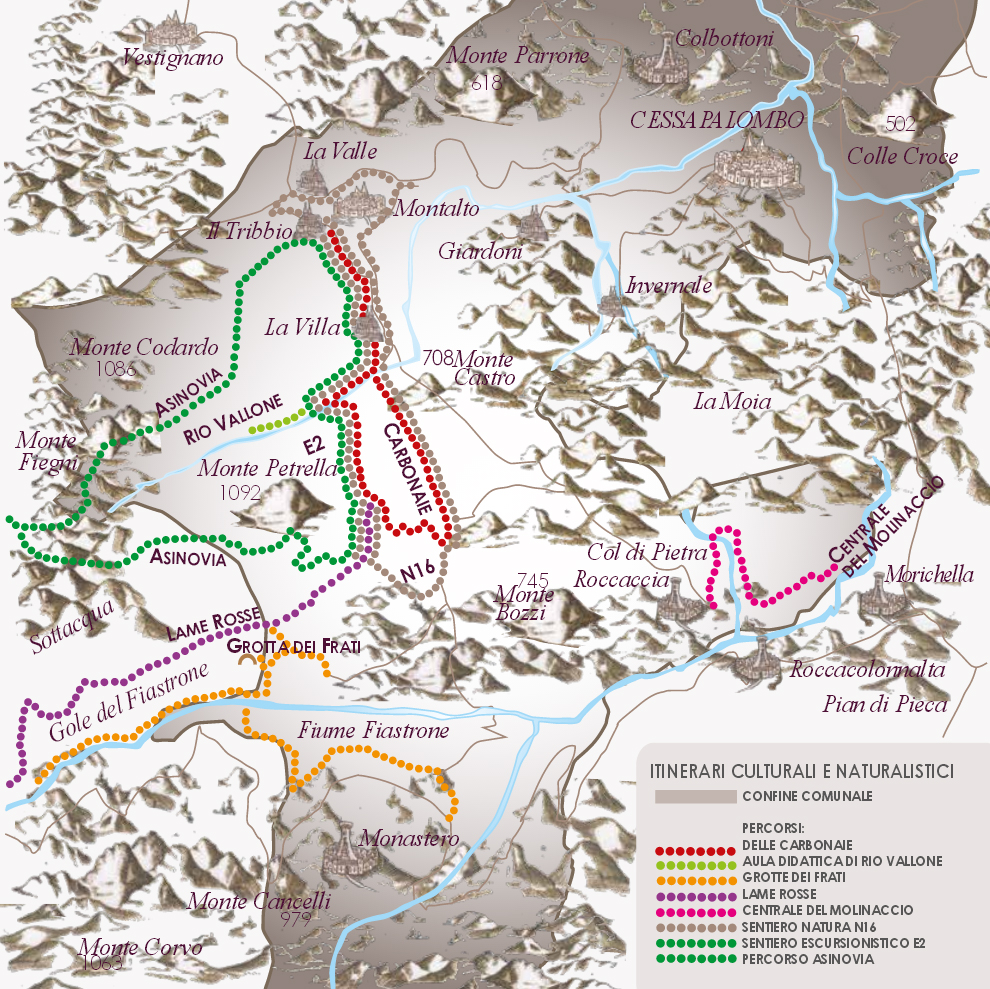 mappa dei sentieri di cessapalombo